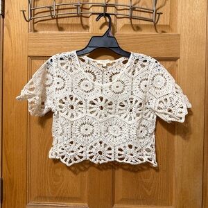 Rebellion Again Crochet Crop Top - size small